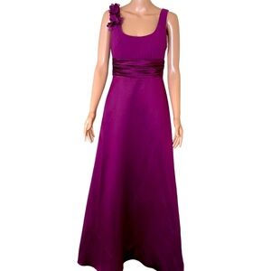 David's Bridal dress bridesmaid NEW Sangria color floral strap empire waist SZ 2